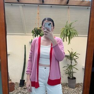 color blocked lightweight cardigan